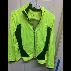 Neon yellow Brooks running jacket
